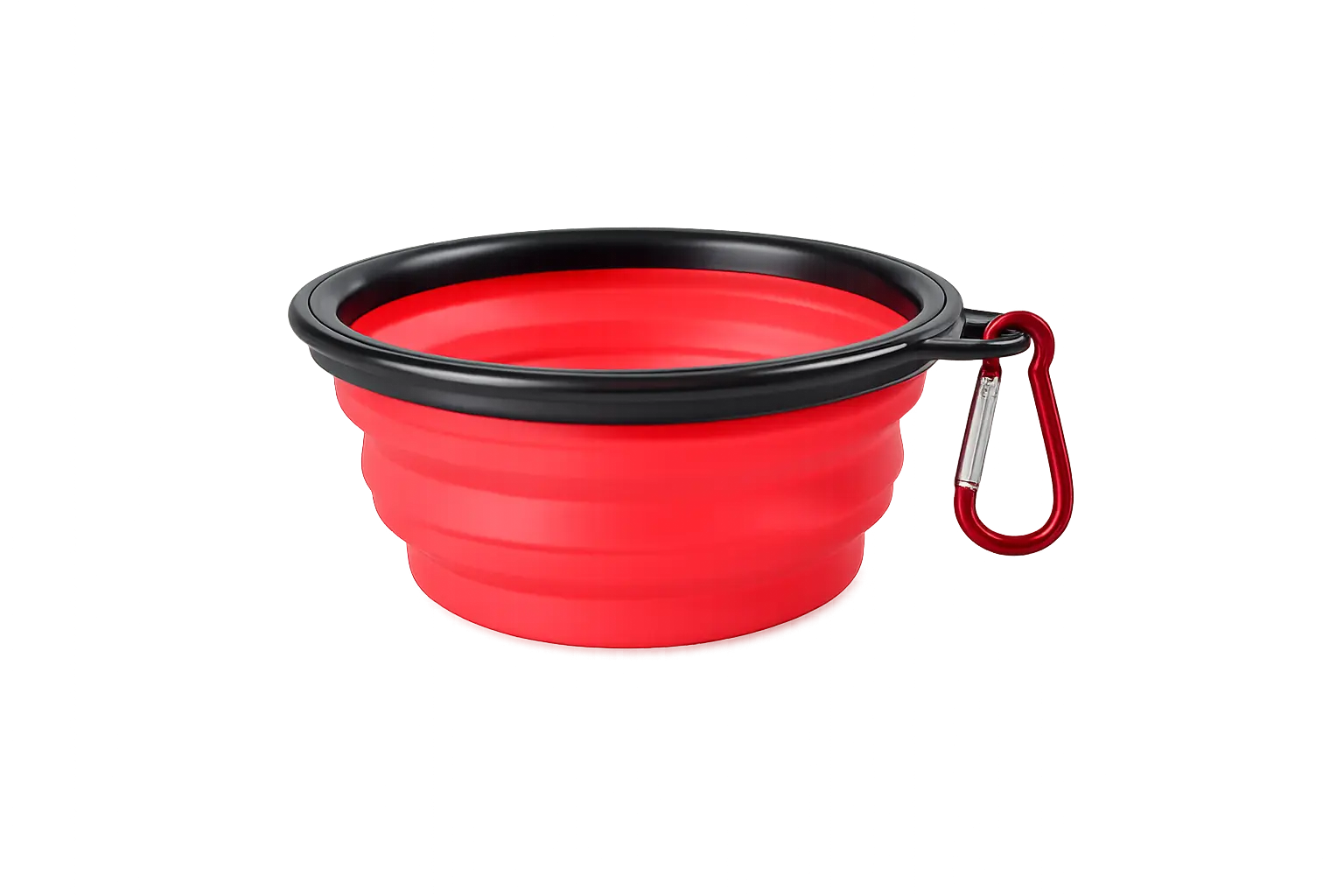 Dog drinking from collapsible travel bowl on outdoor hike BPA-free silicone