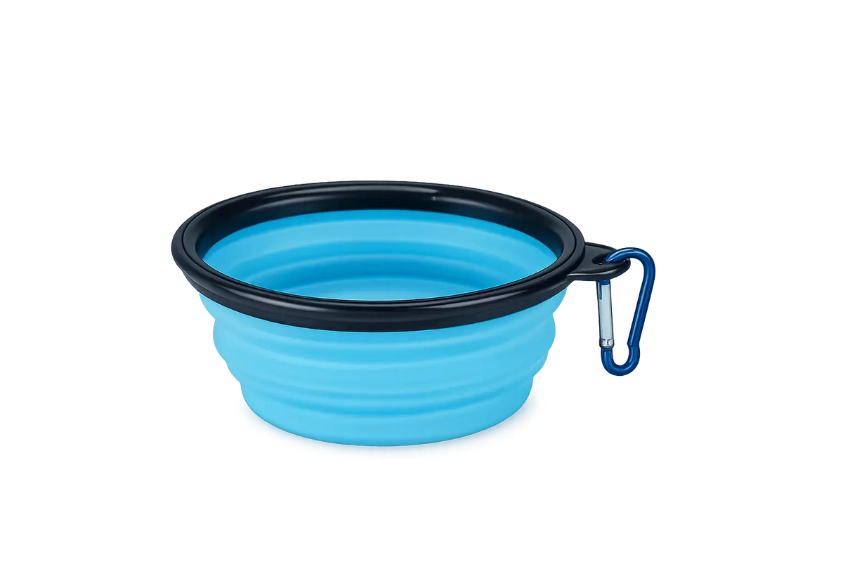 Green foldable pet bowl for dogs and cats 350ml food-safe TPR material