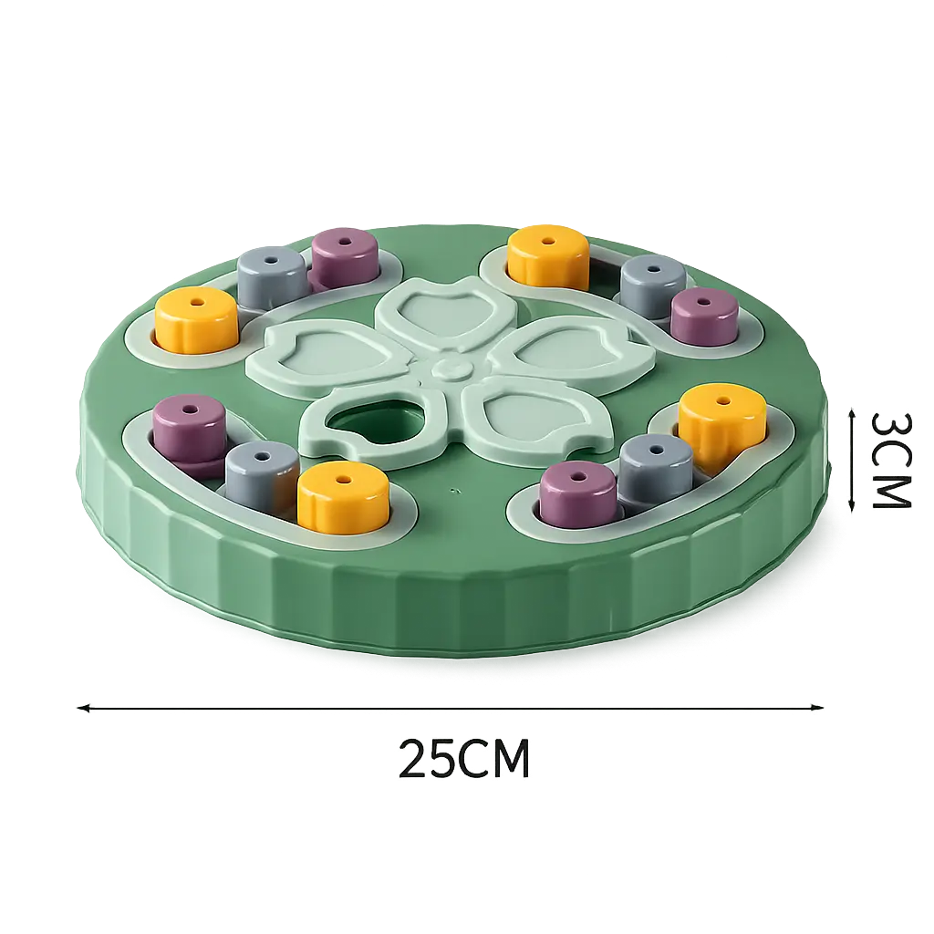 Dog engaging with Pawvify puzzle feeder toy for mental stimulation and slow feeding