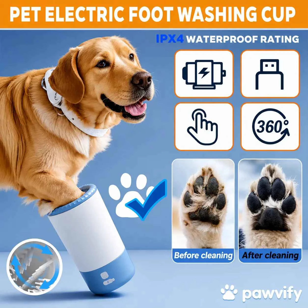 Electric Dog Paw Cleaner: Effortless Mud Removal for Happy Paws